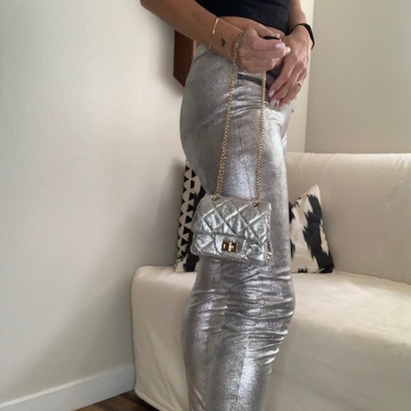 Mini Quilted Silver Leather Chloe K Purse - Picture 3 of 6